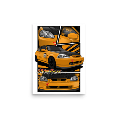 Manga - Custom Car Metal Print