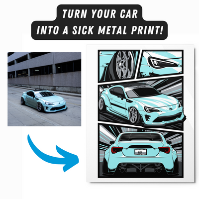 Manga - Custom Car Metal Print