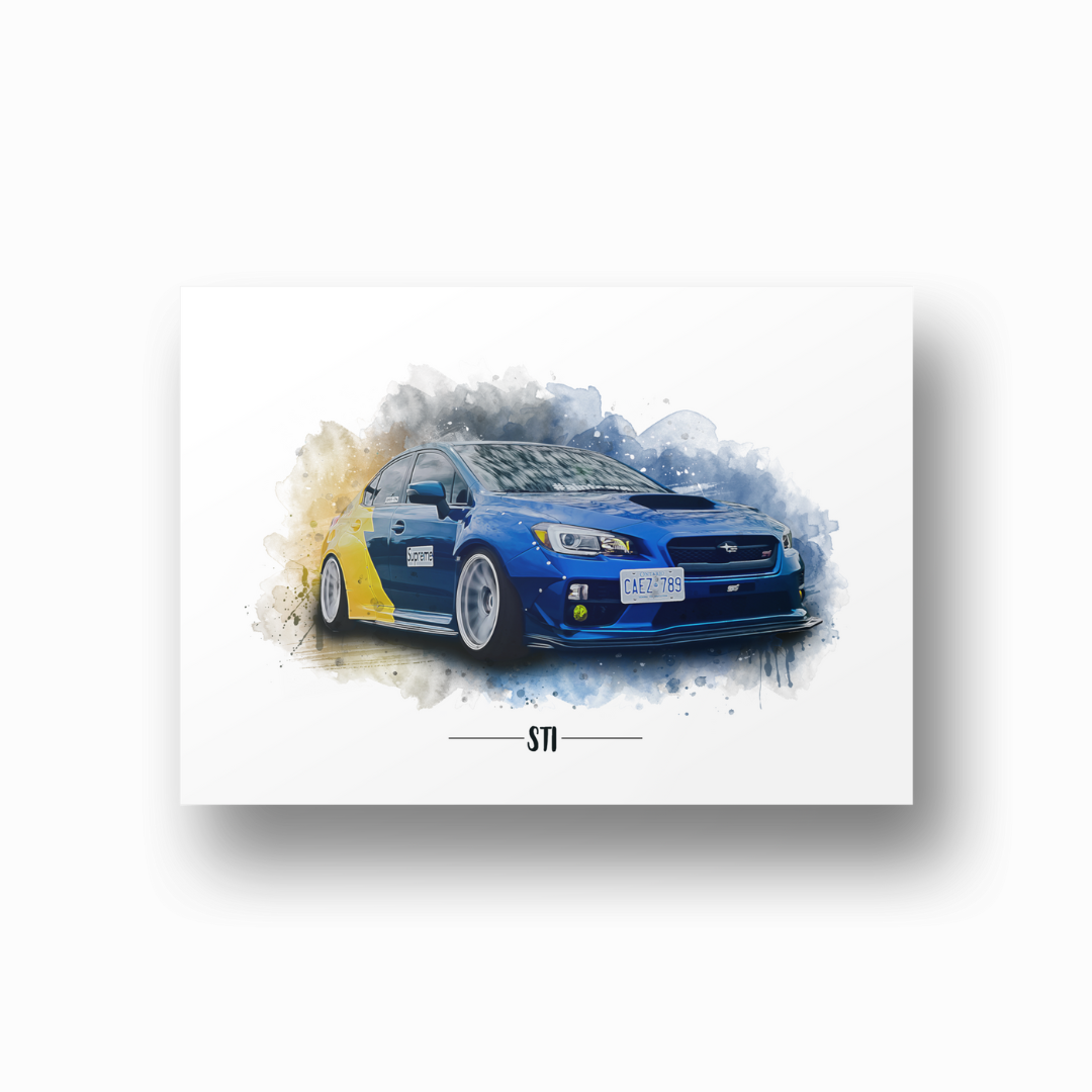 Watercolor - Custom Car Poster