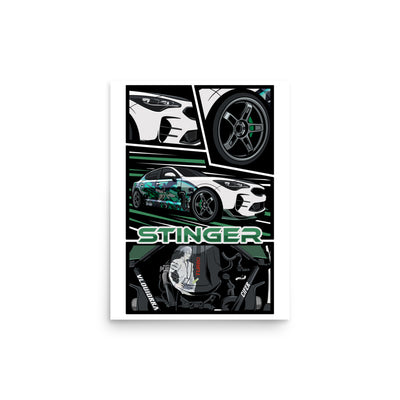 Manga - Custom Car Metal Print