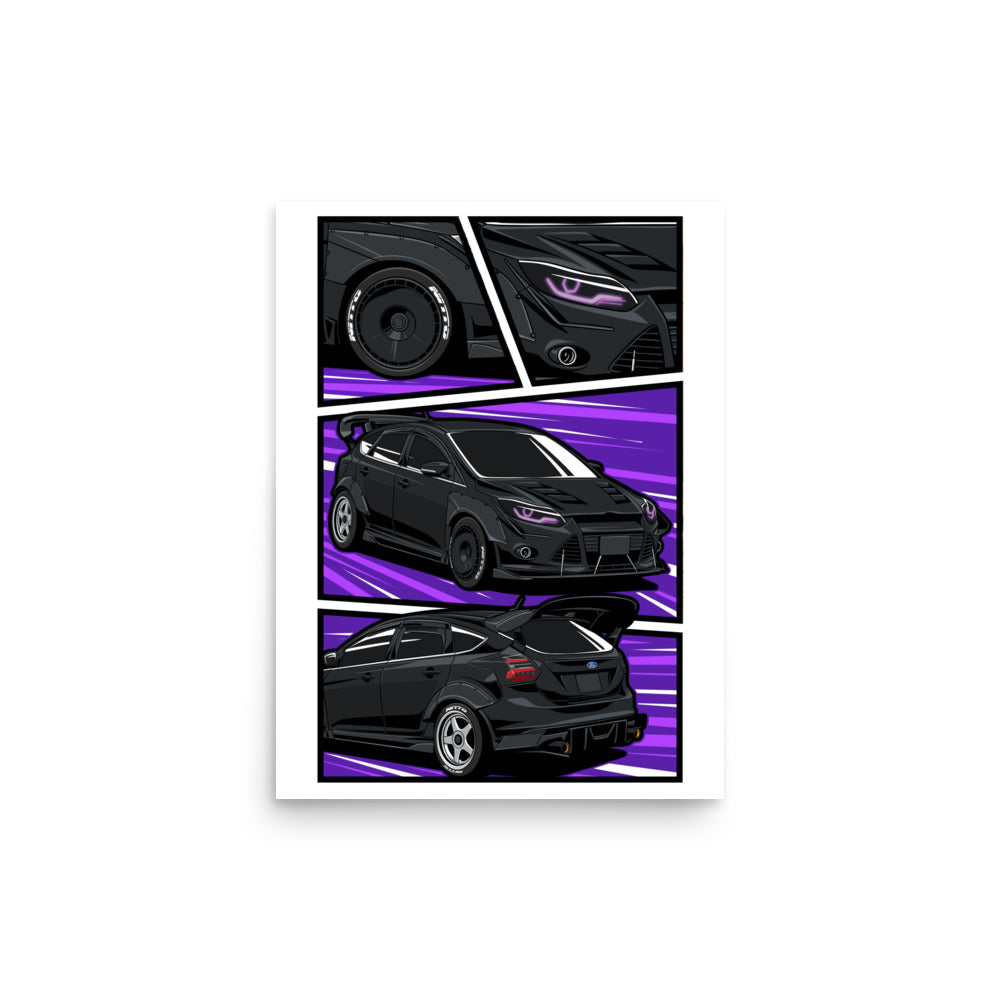 Manga - Custom Car Metal Print