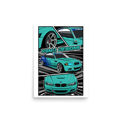 Manga - Custom Car Metal Print