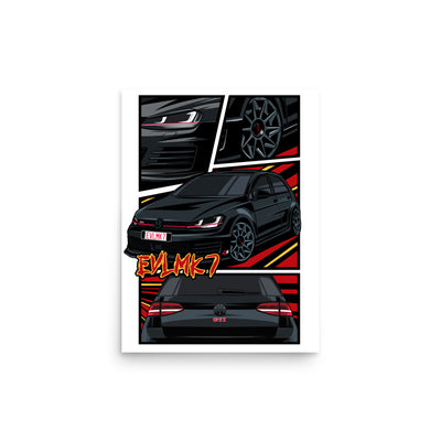 Manga - Custom Car Metal Print